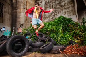 Alex Lago - model - Alex jumping over tires